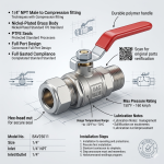 Water Connector Ball Valve 1/4″ X 10mm - Image 2