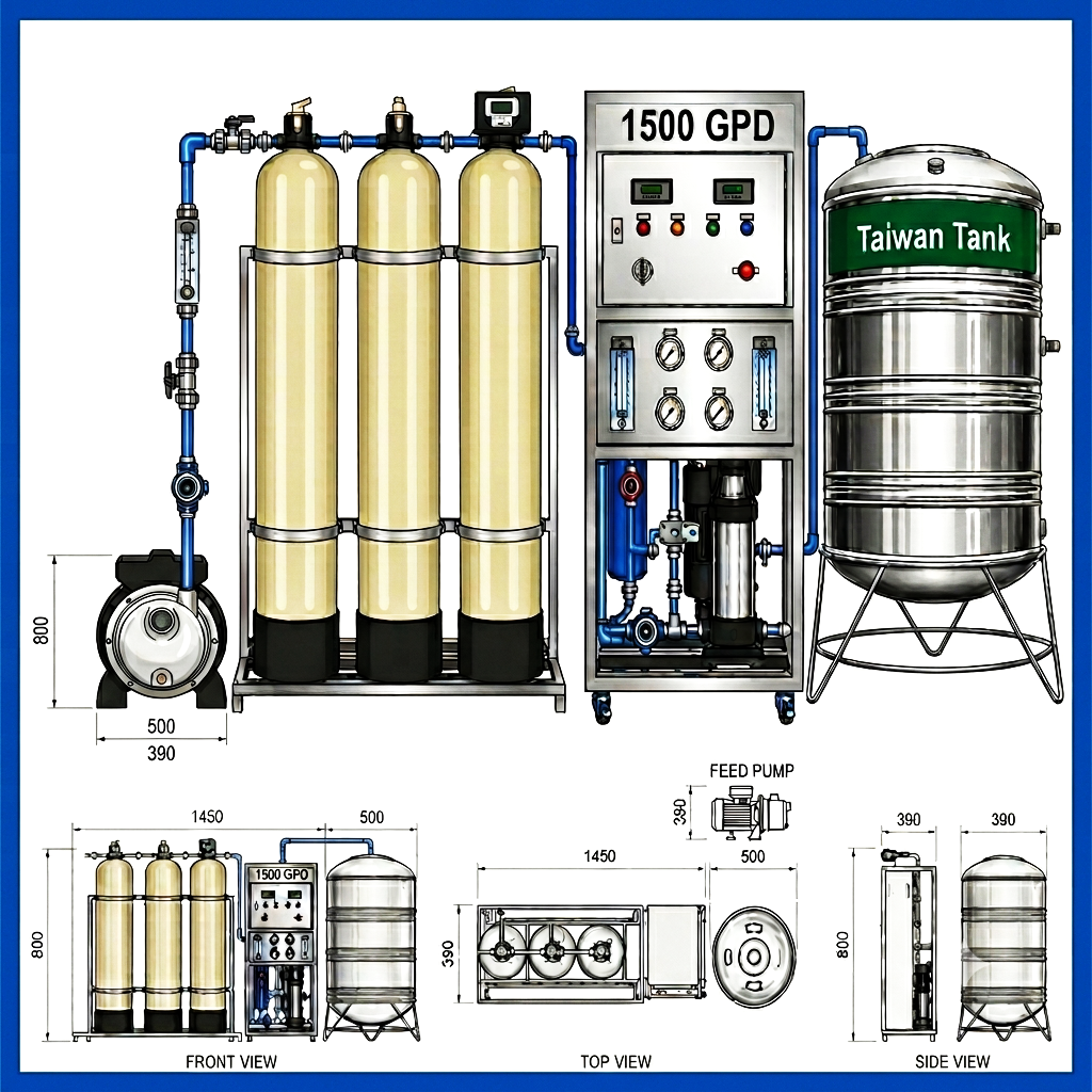 1500 GPD Ro Plant 1500 GPD RO Water Treatment Plant
