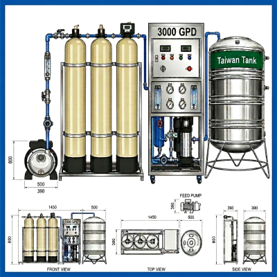 3000 GPD Industrial RO Plant