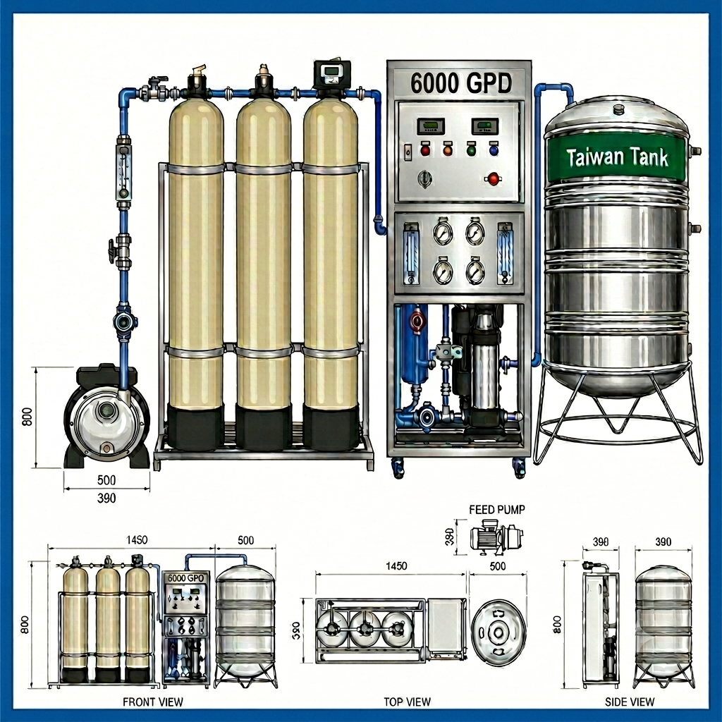 6000 GPD Ro Plant 6000 GPD RO Water Treatment Plant Industrial Reverse Osmosis System Bangladesh